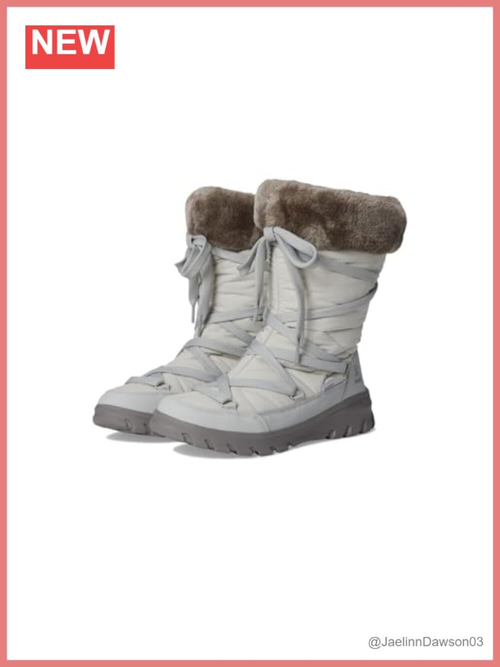 Waterproof Faux Fur Snow Boots Fleece Lined Mid-Calf